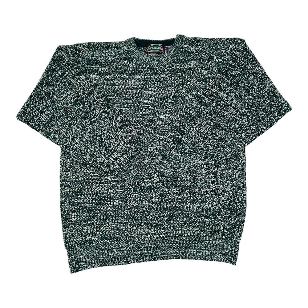 Vtg McGregor Sweater Men's‎ Medium Green/white Acryclic Knit Pullover Crewneck
